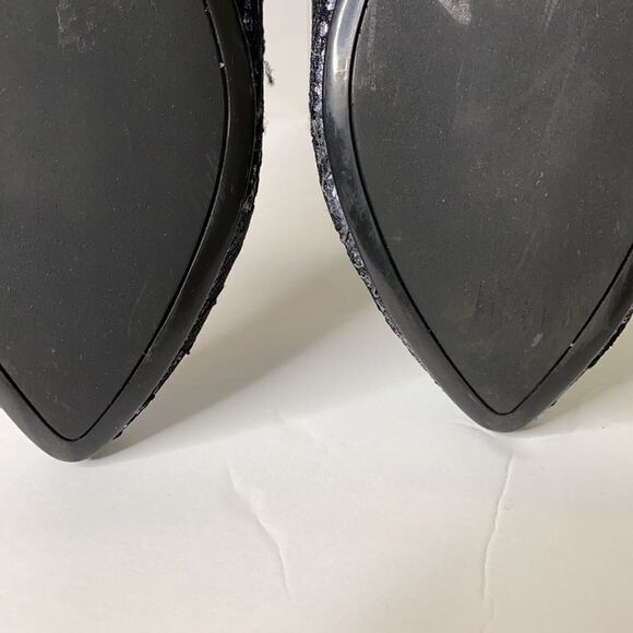 SCHUTZ Metallic Lace Ballerina Flats Black Size 7 - Picture 8 of 9